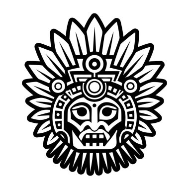 Maya tanrısı sembolünün katı bir biçim simgesi