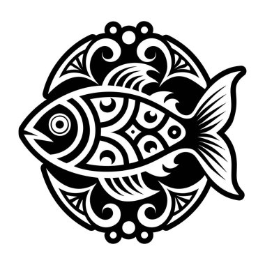 Aztek balık sembolünün katı bir simgesi