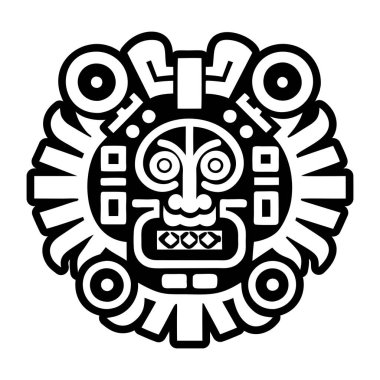 Aztek yaratılış dövmesinin doldurulmuş bir simgesi