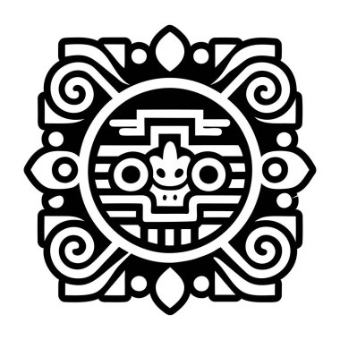 Aztek harmoni dövmesinin doldurulmuş bir simgesi