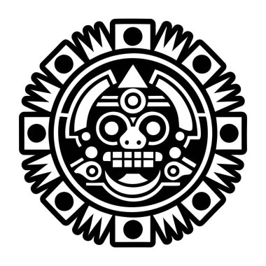 Aztek tekerleği dövmesinin sembolü.