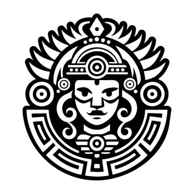 Aztek tanrıçası dövmesinin doldurulmuş bir simgesi
