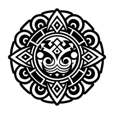 Aztek tasarım sembolünün dolu bir biçim simgesi