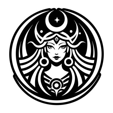 Ay tanrıçası dövmesinin sembolü.