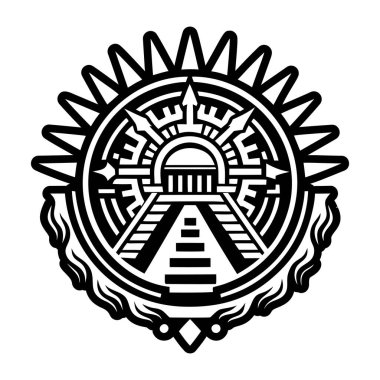 Maya tapınağının katı bir simgesi.