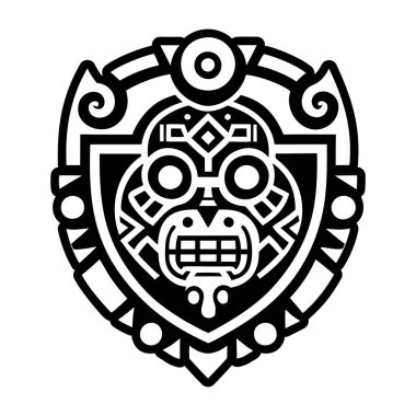 Aztek kalkanı dövmesinin katı bir simgesi