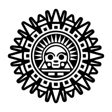 Aztek gündoğumu sembolünün doldurulmuş bir biçim simgesi