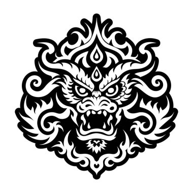 Katı bir ejderha dövmesi simgesi