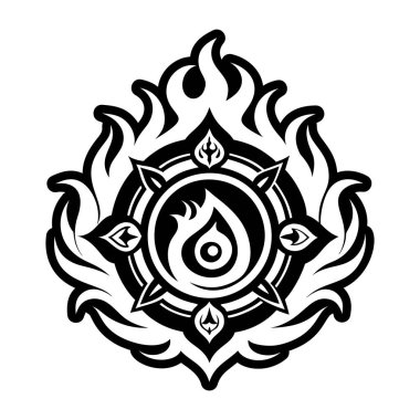 Kutsal alev dövmesinin doldurulmuş bir simgesi