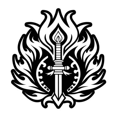 Yanan kılıç sembolünün katı bir simgesi