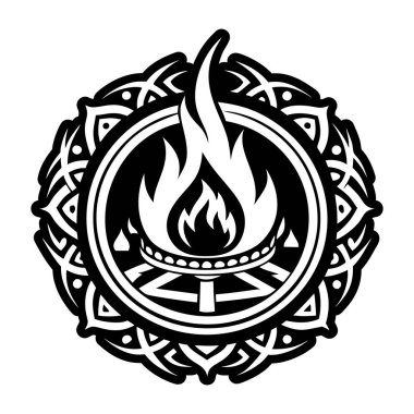 Ateş dövmesinin doldurulmuş bir simgesi