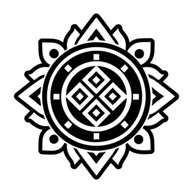 Tibet motifli dövmenin doldurulmuş bir simgesi