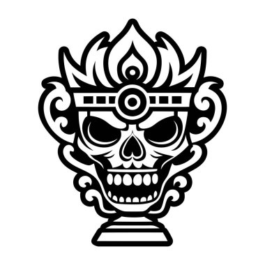 Ritüel kafatası dövmesinin sembolü.