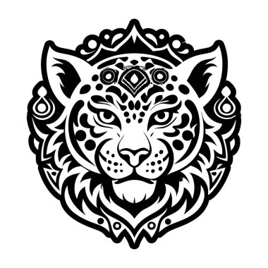 Leopar baş sembolünün katı bir biçim simgesi