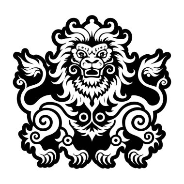 Aslan dövmesinin doldurulmuş bir simgesi