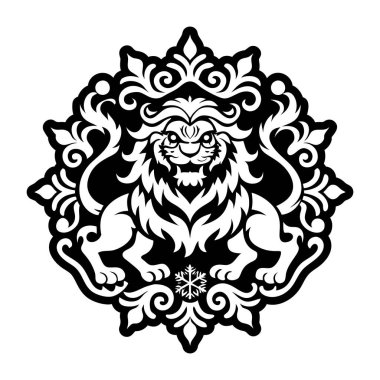 Aslan arması sanatının katı bir simgesi