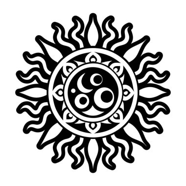 Güneş diski dövmesinin katı bir simgesi