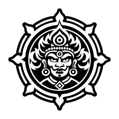 Tibet savaşçısı sembolünün katı bir simgesi