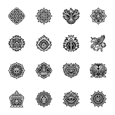 Tasarımınız için vektör dekoratif tasarım ögeleri kümesi