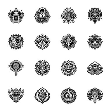 Mandala vektör kümesi.