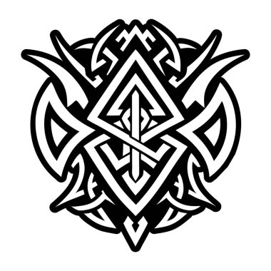 vektör mandala siyah-beyaz süslemesi