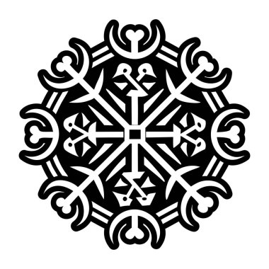 Kemik dökme sembolünün doldurulmuş bir biçim simgesi