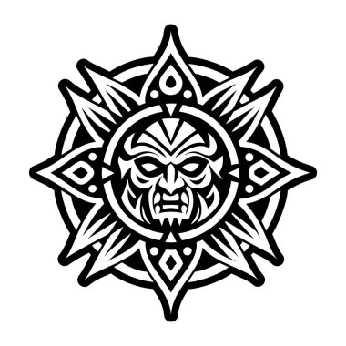 Şaman sanat dövmesinin doldurulmuş bir simgesi