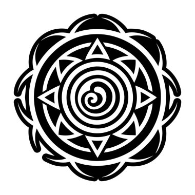 İlahi spiral dövmenin doldurulmuş bir simgesi