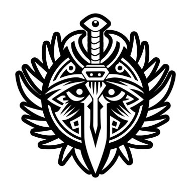 Katı bir kılıç dövmesi simgesi