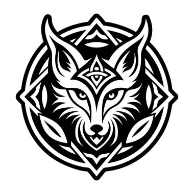 Şaman tilki dövmesinin doldurulmuş bir simgesi