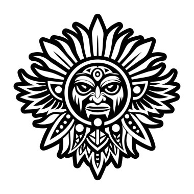 Güneş totemi dövmesinin doldurulmuş bir simgesi