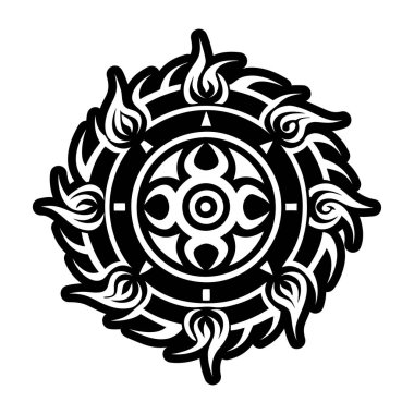 Şaman Ateş dövmesinin sembolü.