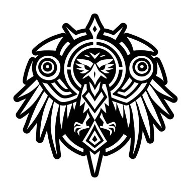 Katı bir karga sembolü dövmesi simgesi