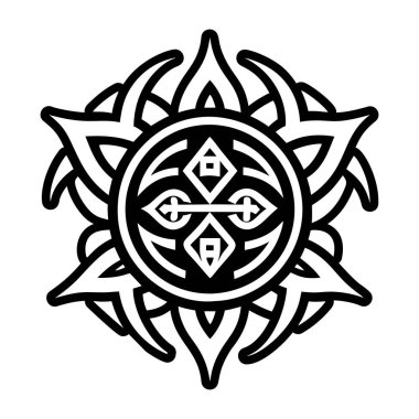 Şaman sanat sembolünün doldurulmuş bir simgesi