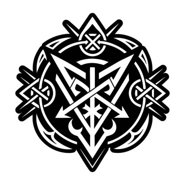 Şaman mührü sembolünün doldurulmuş bir simgesi