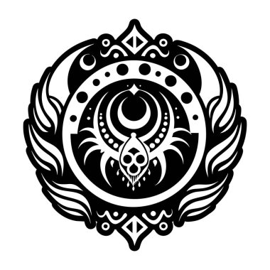 Doldurulmuş bir Şaman Ay dövmesi simgesi