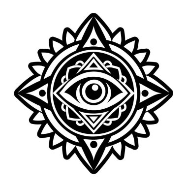 Şamanik göz sembolünün doldurulmuş bir simgesi