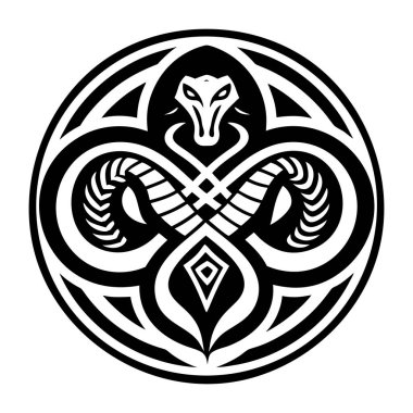 Yılan yeniden doğuşu sembolünün katı bir simgesi