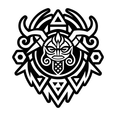 Şaman sembolü dövmesinin doldurulmuş bir simgesi