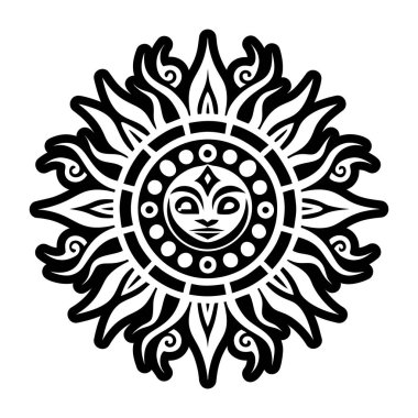 Güneşin kutsadığı dövmenin katı bir simgesi