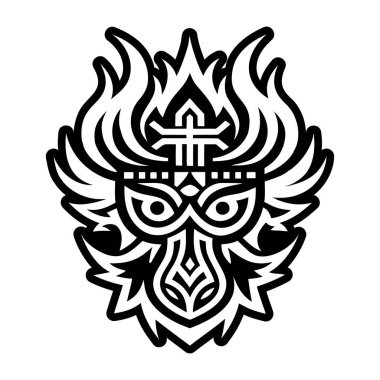 Ateş totemi dövmesinin katı bir simgesi.