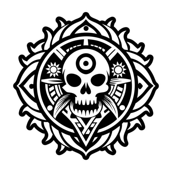 Заполненная иконка символа смерти