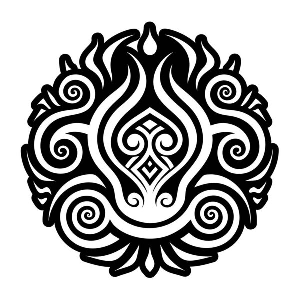 A filled style icon of ritual smoke tattoo