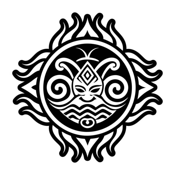 A filled style icon of sacred river tattoo