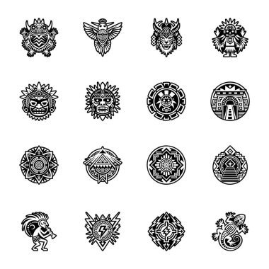 Pueblo sembolü dövmesinin doldurulmuş bir simgesi