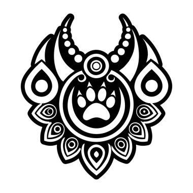 Hint kabilesi dövme vektör tasarımı çizimi