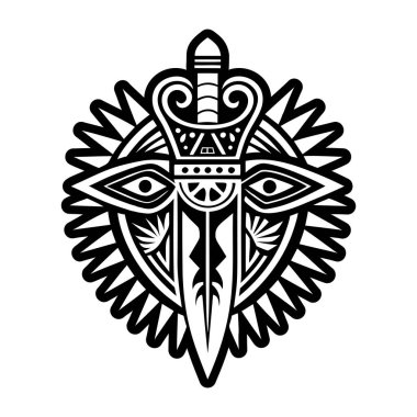 Törensel kılıç dövmesinin katı bir simgesi.