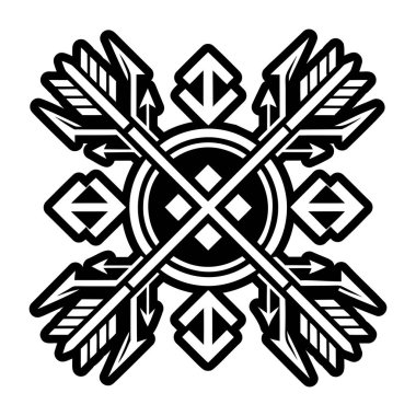 Çapraz ok dövmesinin katı bir simgesi