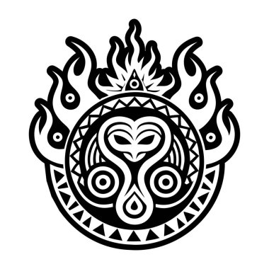 Ateş yılanı dövmesinin doldurulmuş bir simgesi.