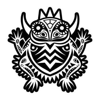 Katı bir boynuzlu kurbağa dövmesi simgesi.